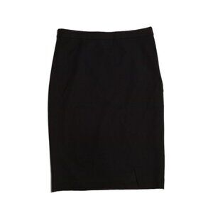 Banana Republic Black Wrap Front Asymmetrical Slit Pencil Skirt Women's 14 Tall